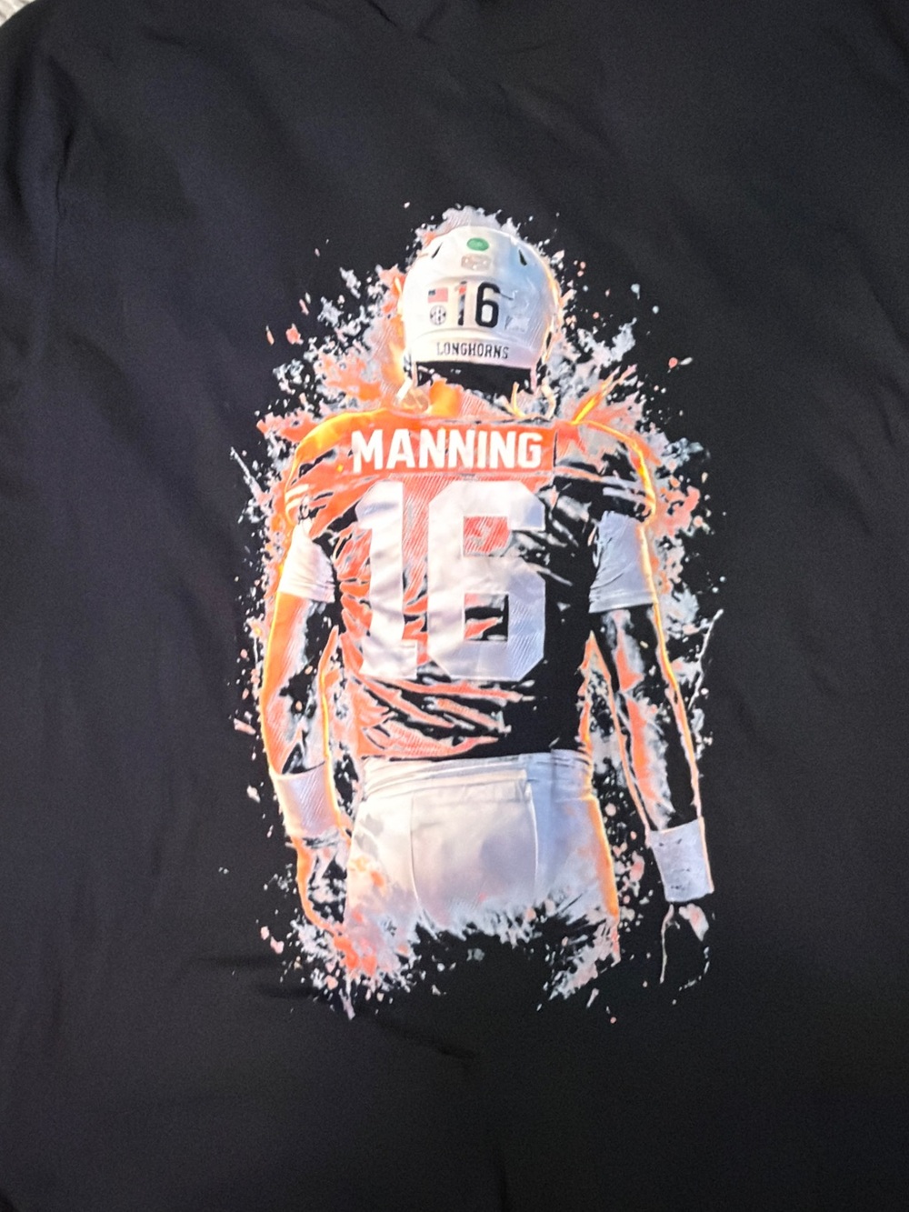 Gildan Black Short-Sleeve Graphic Manning #16 Football Tee